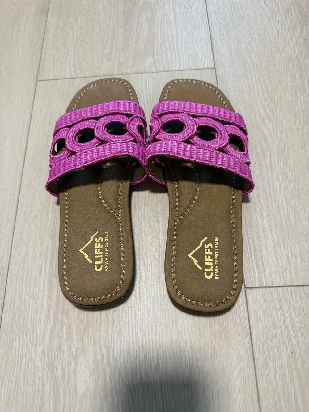 Cliffs by WHITE MOUNTAIN Pink Braided Slide Sandals